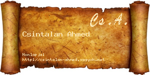 Csintalan Ahmed névjegykártya